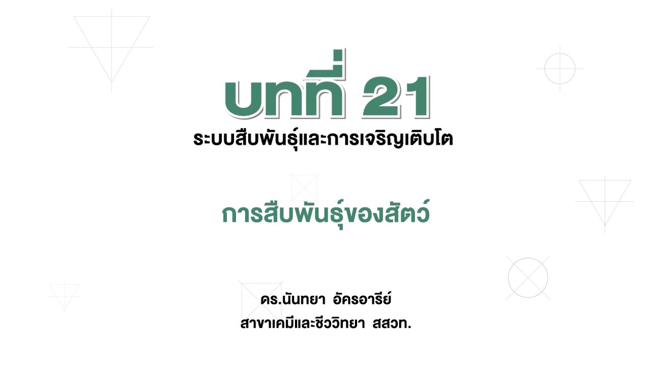 การสืบพันธุ์ของสัตว์ (ชีววิทยา ม. 6 เล่ม 5 บทที่ 21) | ข้อมูลรายละเอียดมากที่สุดเกี่ยวกับระบบ สืบพันธุ์ ม 6