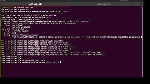 Change default SSH port 22 on Centos-8
