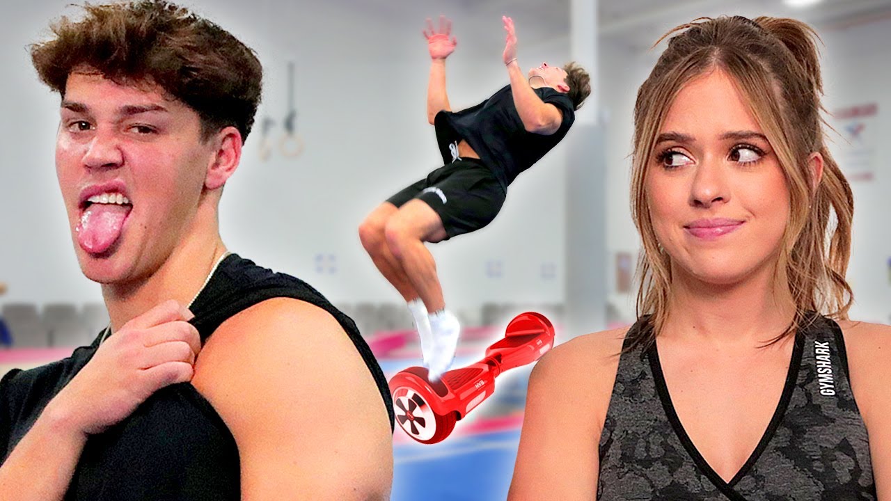 Noah Beck Tries GYMNASTICS w/ Kelianne Stankus and BACKFLIPS?! | AwesomenessTV