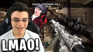 HE HIT AN INSANE TRICKSHOT FIRST TRY! (MW2 SND w/ The Boys!)