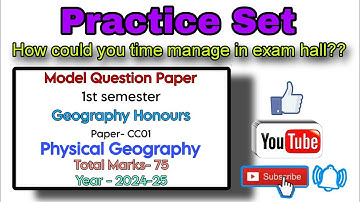 Practice set of CC01 paper(1st sem) || By-Sagarika Nag #geography