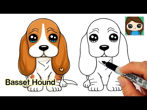 How to Draw a Basset Hound Puppy Dog Easy ????❤️ - YouTube