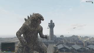 GTA 5 Godzilla Destroyed Military