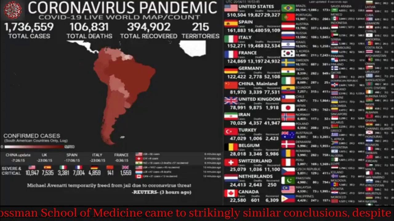 Live Coronavirus Map How Many Active Cases and Deaths in all over the