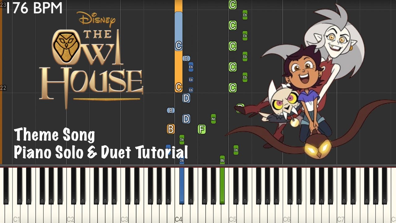 Disney's The Owl House ~ Theme Song ~ Piano Solo & Duet Tutorial - YouTube