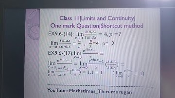 Class 11|EX9.6-(14&17)|Limits&Continuity|One mark questions|Shortcut method|K.Thirumurugan