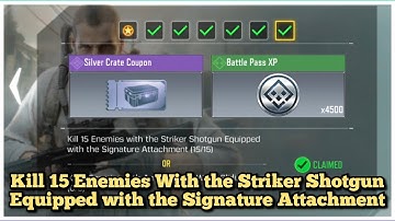 COD Kill 15 Enemies With the Striker Shotgun Equipped with the Signature Attachment Task Complete