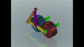 Mechanism 17 Two Gear and 4 Linkage Bars