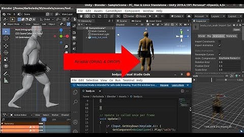 Exportar animación de Blender a Unity y ejecutar desde c# en 2 minutos para crear juegos 3d