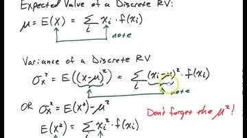 Expected Value, Mean, Variance, Standard Deviation