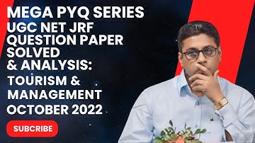 UGC-NET Question paper Solved & Analysis: Tourism Administration & Management: October 2022