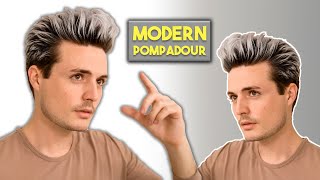 Modern Pompadour Hairstyle Tutorial 2020 | Quarantine Hair Options! screenshot 5