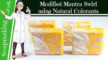 Modified Mantra Swirl Soap using Natural Colorants DIY beginners easy how to soap making 110