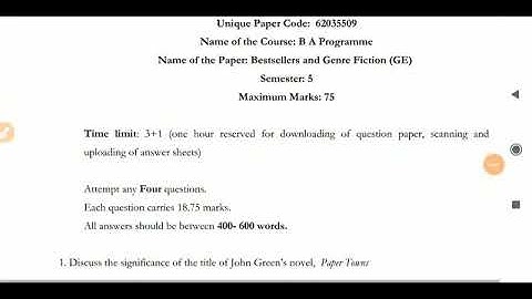 Sol du B.A programme English(Bestseller) Question No.4 solve 5th semester