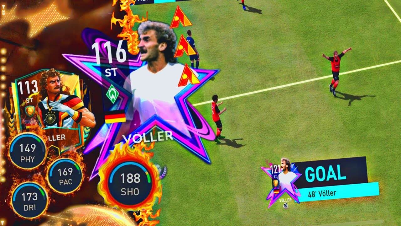 OVR 121 Retro Star RUDI VÖLLER🇩🇪REVIEW AND GAMEPLAY || FIFA MOBILE 23