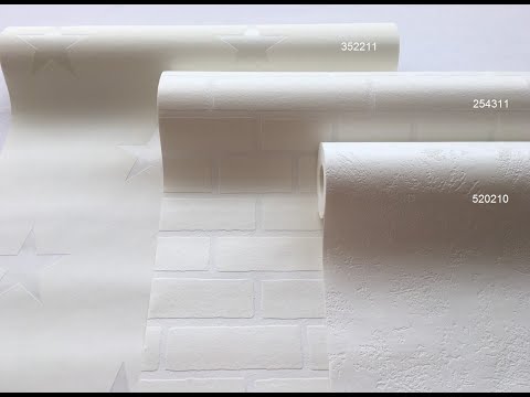 Фактурні шпалери 254311, обоі з білими опуклими цеглами, об'ємна цегляна кладка, вінілові на флізеліновій, видео 7