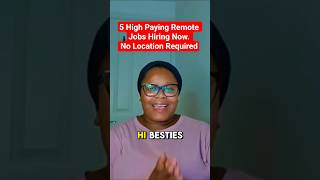 5 High Paying Remote Jobs No Location Required.