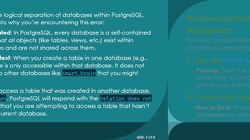 Understanding the PostgreSQL relation does not exist Error After Switching Databases