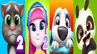 My Talking Tom 2 Level 105 Vs My Talking Angela 2 Level 45 Vs My Talking Hank Vs My Talking Panda 2