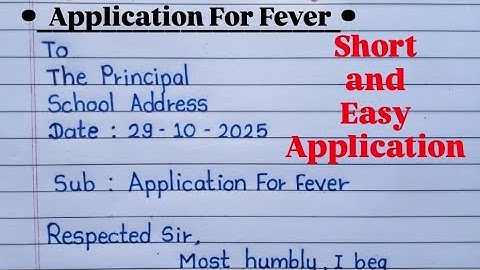 Application For Fever/Application On Sick Leave/Sick Leave Application/2 Day Application/Application