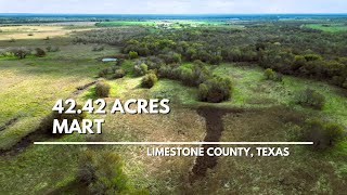 42.42 Acres Unrestricted Ranch with Electric and Water in Mart, TX, only 35 min to Waco