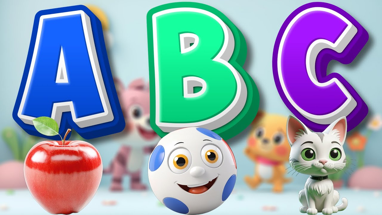 A is for Apple A B C Song Learn ABC with Music Colorful 3D Animation ...