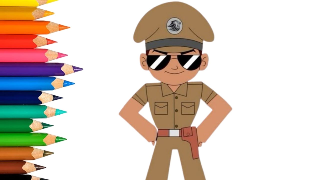 Little Singham Standing Pose Drawing for Kids | Easy Cartoon Art