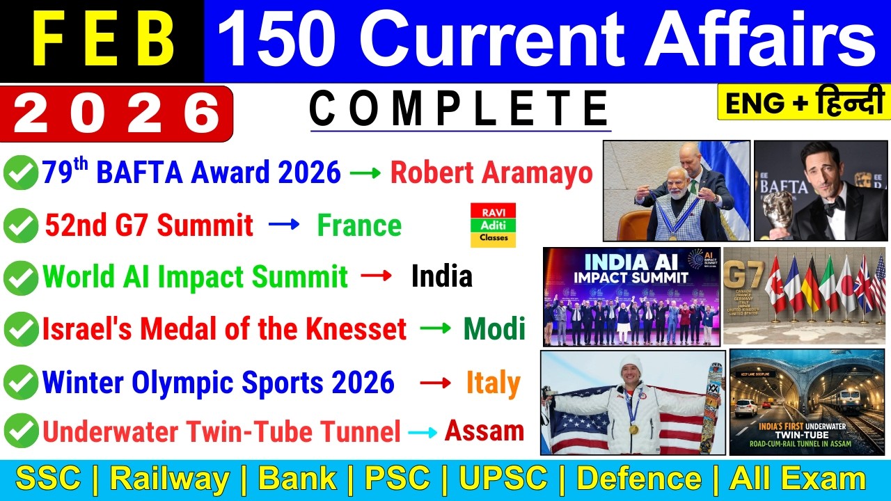 February 2026 Monthly Current Affairs | Current Affairs 2026 Full Month | Imp Current Affairs 2026