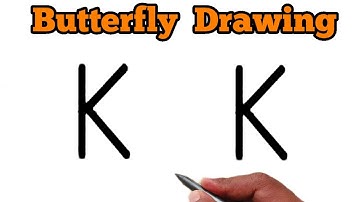 🦋 How to Draw a Beautiful Butterfly from Letter K | Easy Drawing Trick