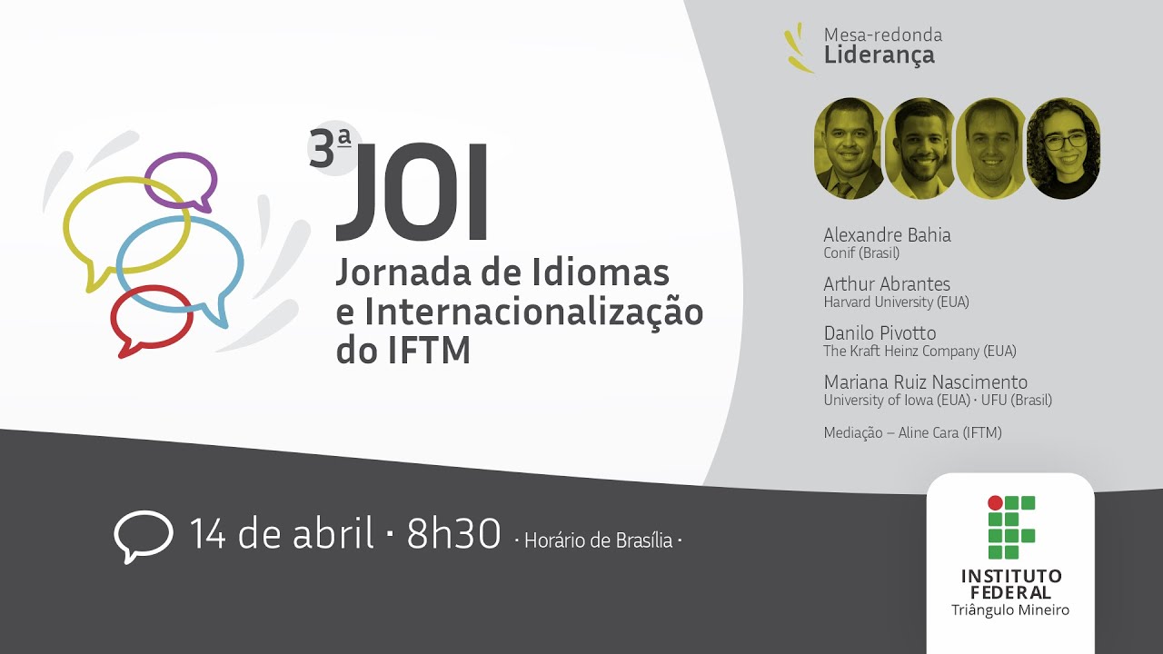 IFTM 2ª Jornada de Idiomas e Internacionalização do IFTM (JOI)