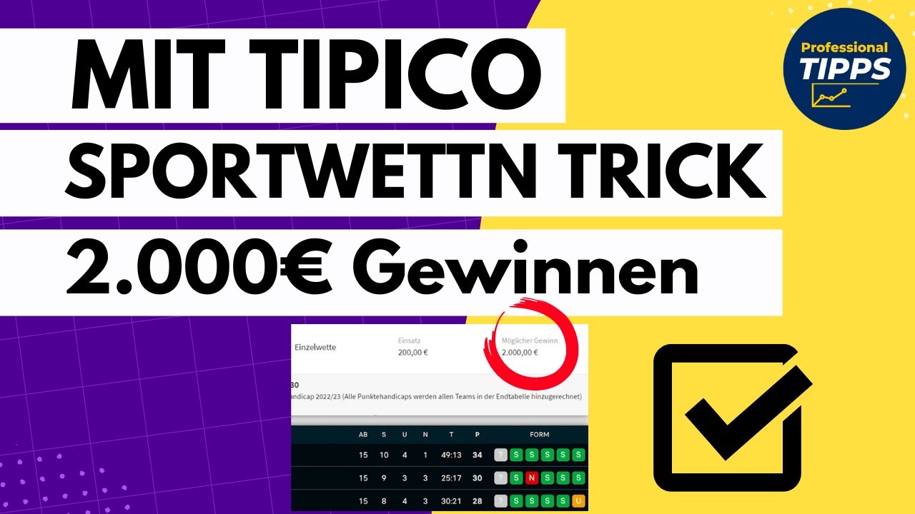 2.000€ Gewinn mit Tipico Gewinn Trick - YouTube
