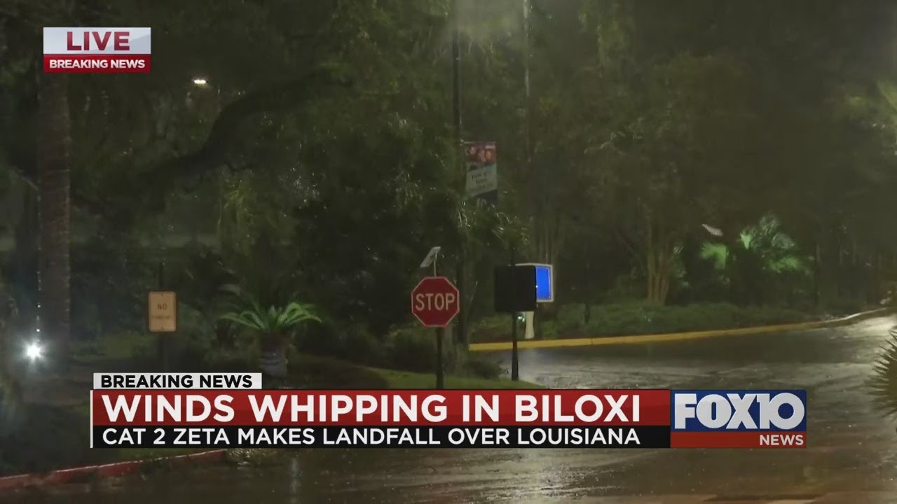 Hurricane Zeta eyewall over Biloxi