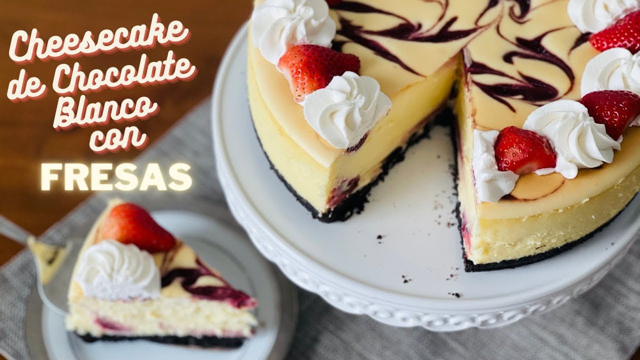 CHEESECAKE DE CHOCOLATE BLANCO CON FRESAS 🍓🍓