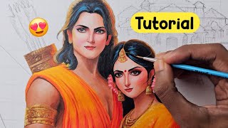 Shree RamSita painting  Acrylic color | tutorial