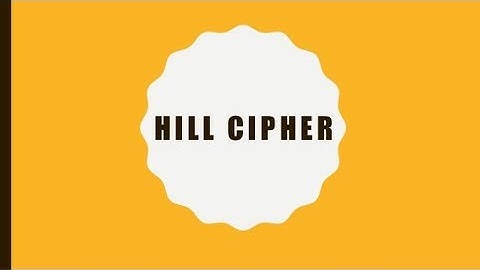 Hill Cipher Part 1