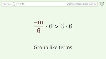 Solving Linear Inequalities: m/(-6)+16 is Greater Than 19