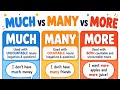When we use much,more, and many. Much vs Many vs More Simple Grammar Much, Many & More with Fun