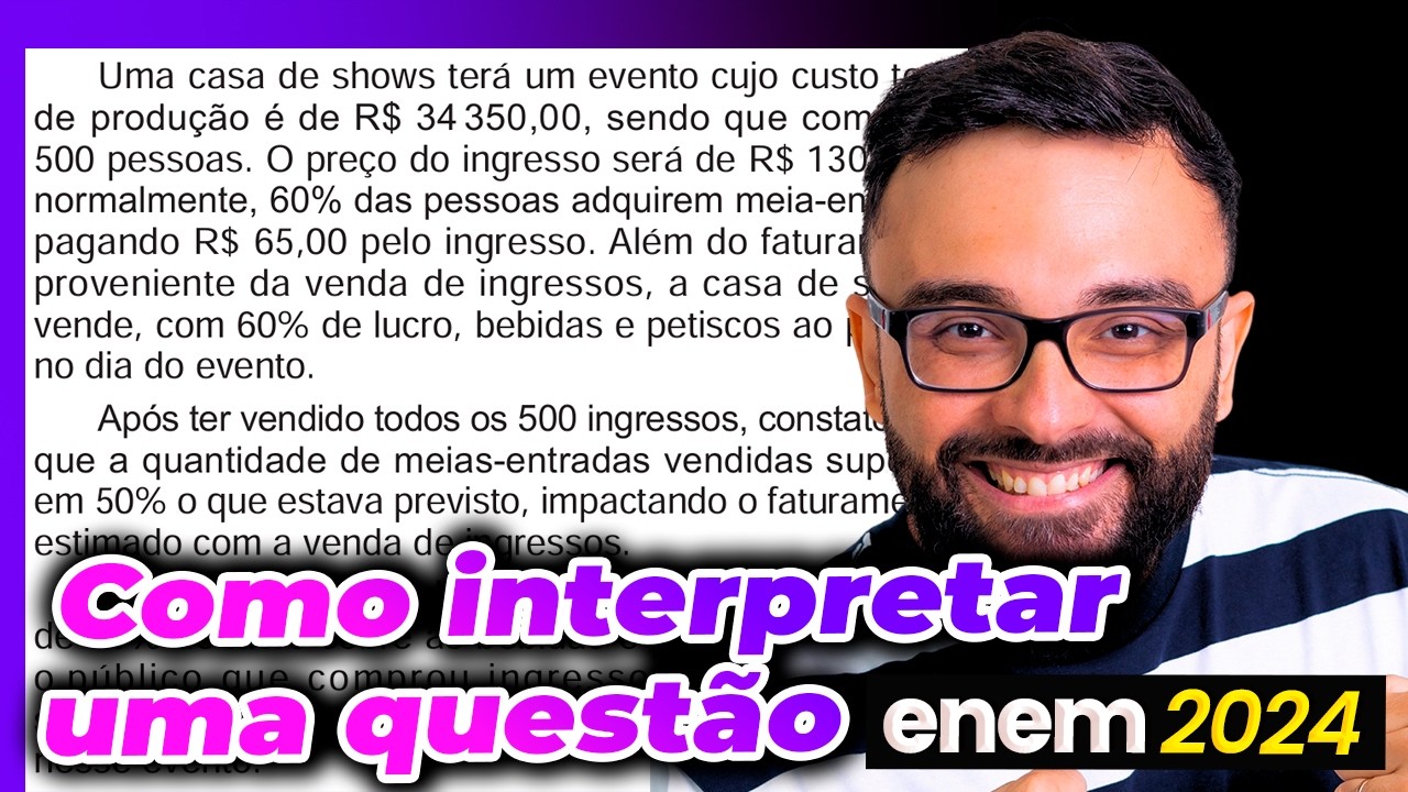 Enem 2024 - Uma casa de shows terá um evendo cujo custo total de produção | Prof Alan Xavier