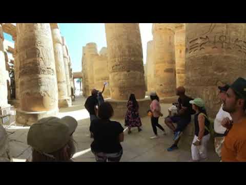 360 view - Karnak temple, Luxor, Egypt -- cartouche reading with awesome tour guide Mido, Part 2