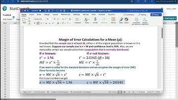 Inference on a Mean - Confidence Intervals in StatCrunch - Part 1 of 2 (StatCrunch tutorial series)
