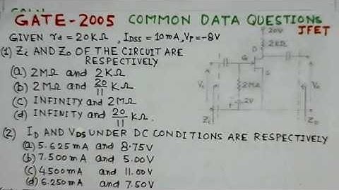Video Solution to GATE ECE -2005 Problem  on JFET Amplifiers