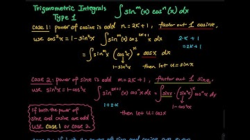 7.2 Part 1/10: Trigonometric Integral Type 1, Sine and Cosine Raise to Some Power | Integral Calc
