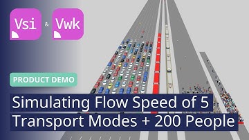 Simulating Flow Speed of 5 Transport Modes and 200 People | PTV Vissim | Product Demo