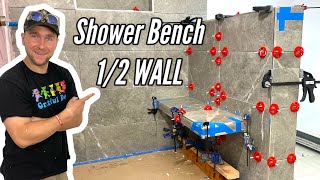 TILE A SHOWER BENCH - TILE A HALF WALL - WINNI Vlog 016