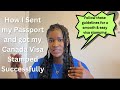 How to send your passport for canada visa stamping