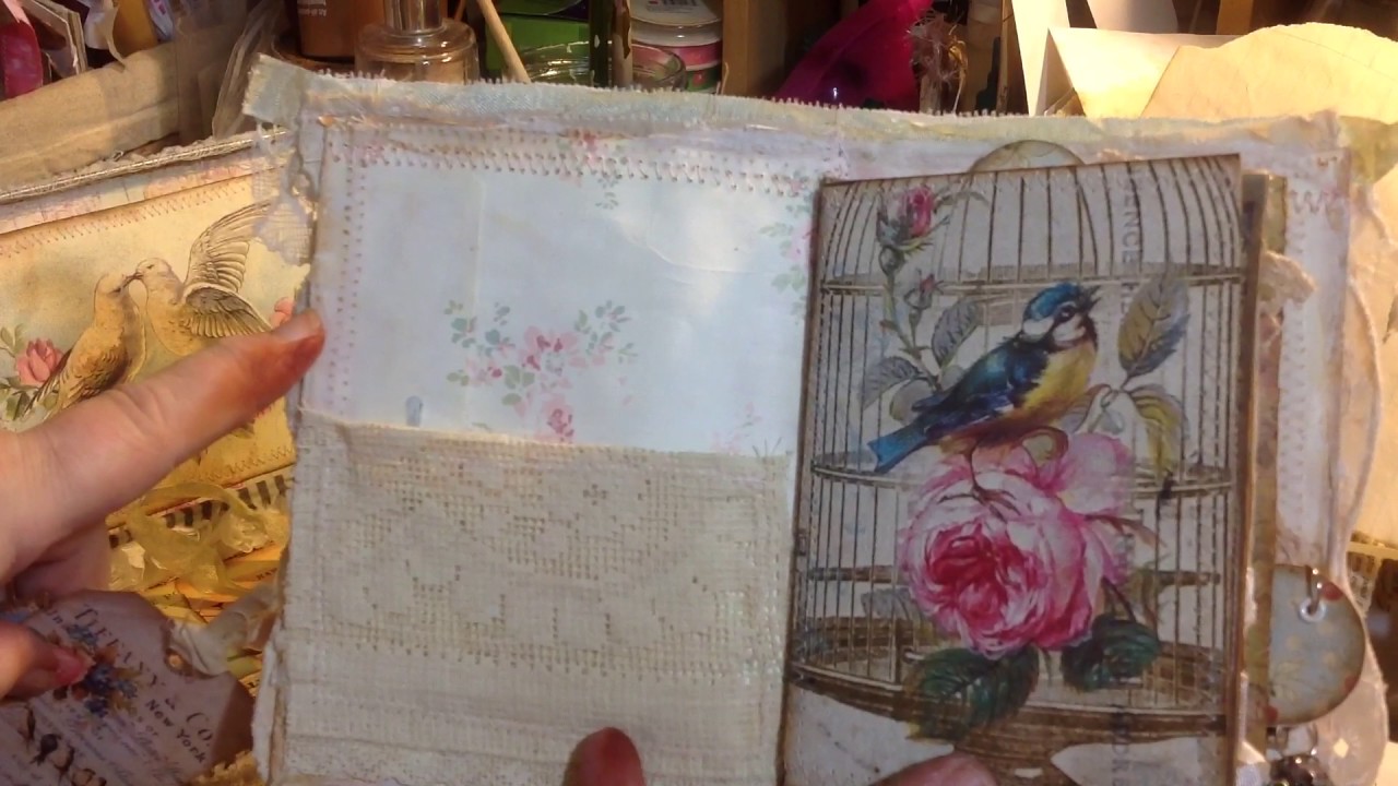 Decorated tin box with shabby chic junk journal inside. - YouTube