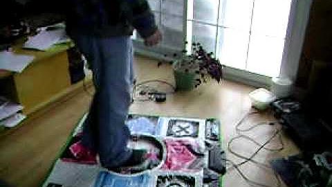 Shannon playing DDR for the first time .