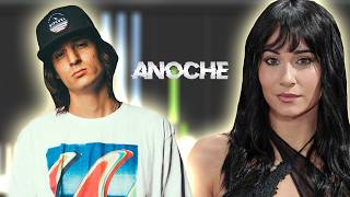Danny Ocean x Aitana - Anoche | Instrumental Piano Tutorial / Partitura / Karaoke / MIDI