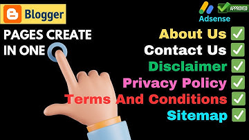 create pages in blogger website adsense approval | blogger page kaise banaye