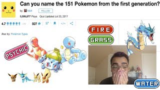 Pokémon Quizzes on Sporcle